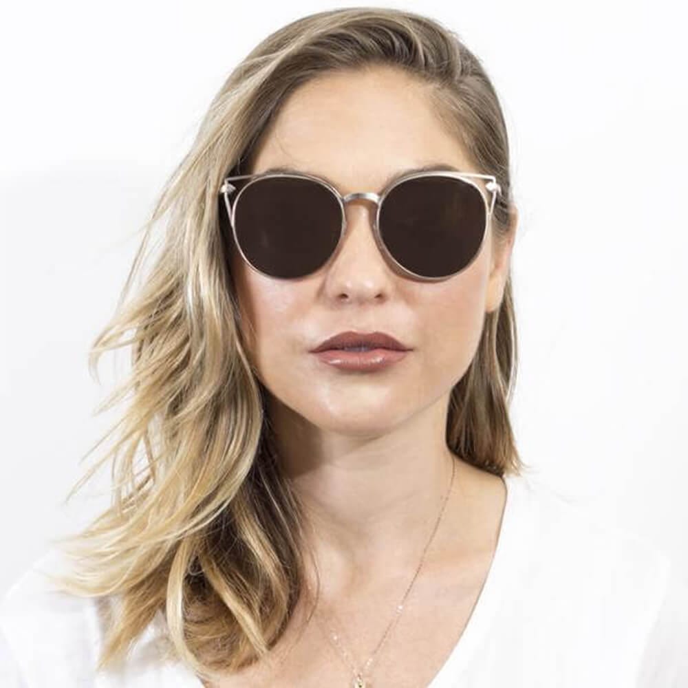 Cramilo Eyewear Sunglasses Clayton - Women Round Petite Cat Eye Sunglasses Circle