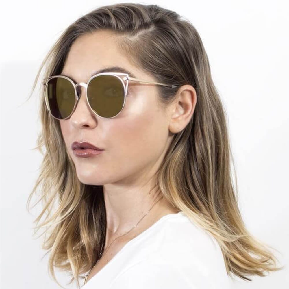 Cramilo Eyewear Sunglasses Clayton - Women Round Petite Cat Eye Sunglasses Circle