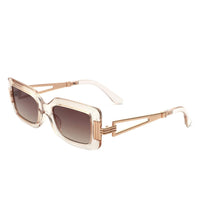 Cramilo Eyewear Sunglasses Clear Brown Sylphine - Oversize Sporty Square Chunky Shield Sunglasses