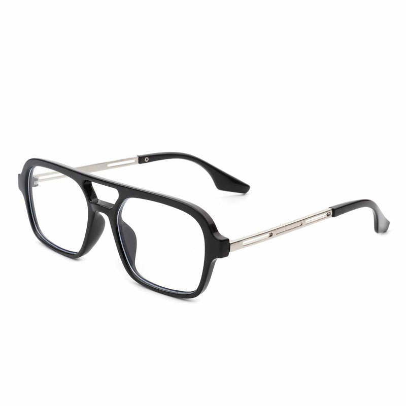 Cramilo Eyewear Sunglasses Clear Candorae - Retro Square Brow-Bar Fashion Aviator Style Vintage Sunglasses