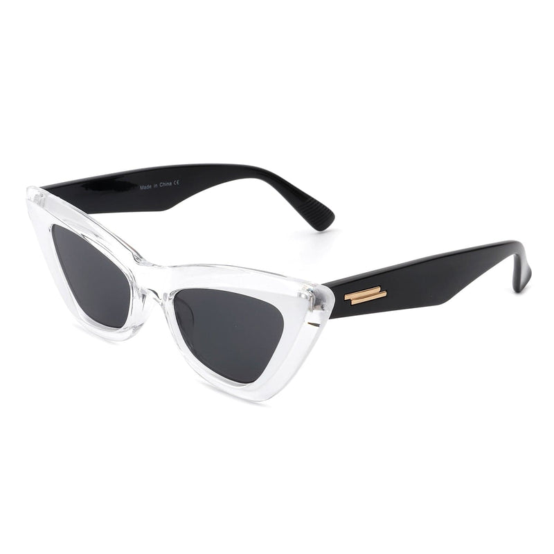 Cramilo Eyewear Sunglasses Clear Nimbless - Retro High Pointed Women Fashion Cat Eye Sunglasses