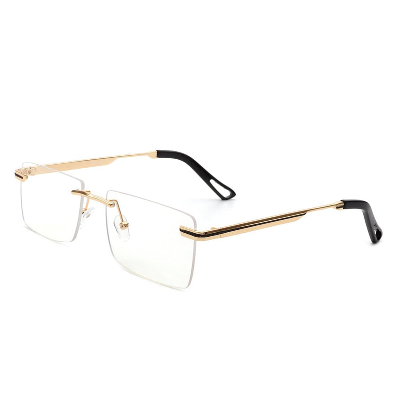 Cramilo Eyewear Sunglasses Clear Vibrante - Rectangle Rimless Retro Tinted Fashion Flat top Sunglasses