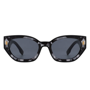 Cramilo Eyewear Sunglasses Dawnmist - Geometric Retro Round Irregular Narrow Cat Eye Sunglasses