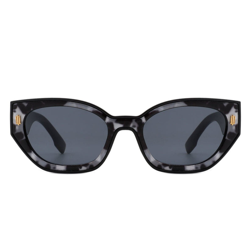 Cramilo Eyewear Sunglasses Dawnmist - Geometric Retro Round Irregular Narrow Cat Eye Sunglasses