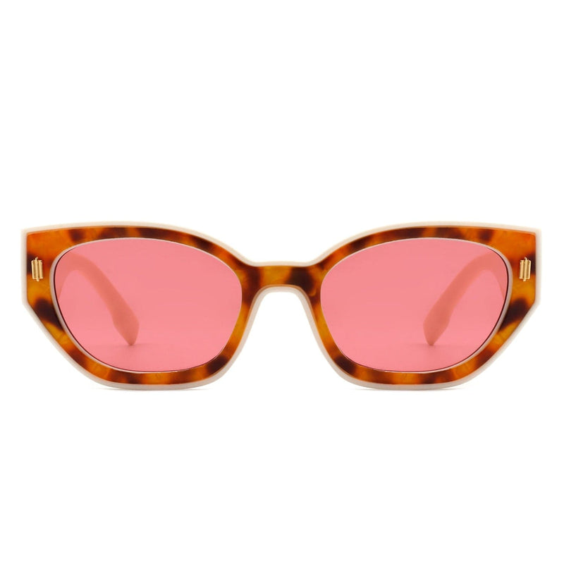 Cramilo Eyewear Sunglasses Dawnmist - Geometric Retro Round Irregular Narrow Cat Eye Sunglasses