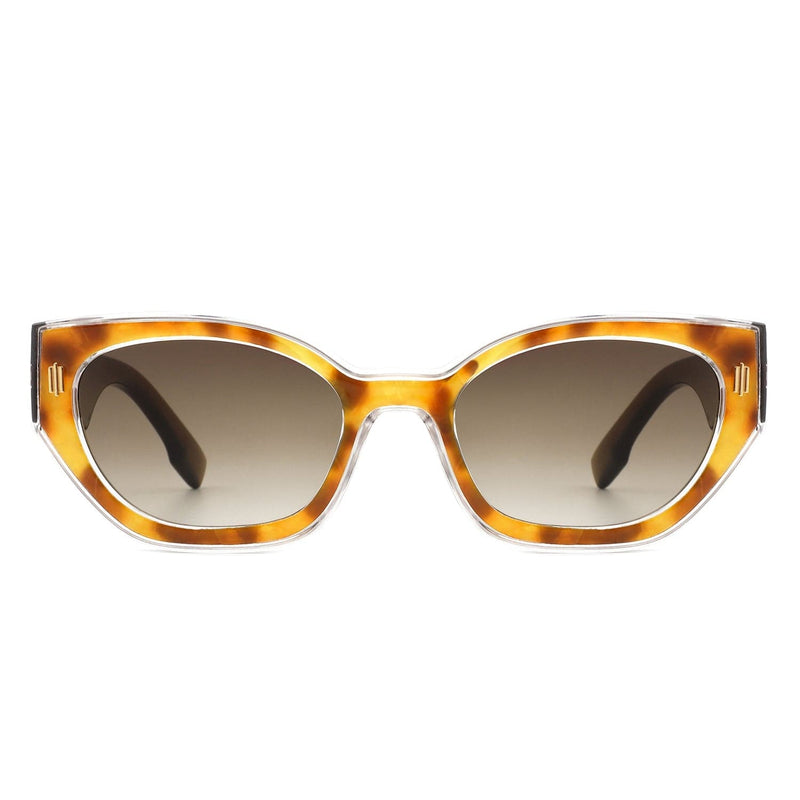 Cramilo Eyewear Sunglasses Dawnmist - Geometric Retro Round Irregular Narrow Cat Eye Sunglasses