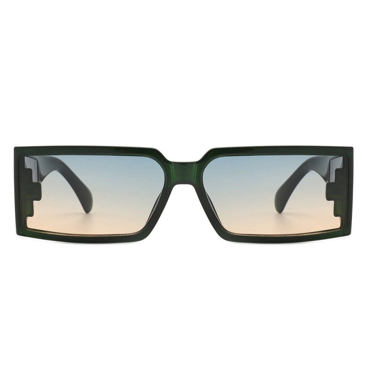 Cramilo Eyewear Sunglasses Daylumin - Rectangle Retro Chunky Square Wrap Around Sunglasses