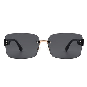 Cramilo Eyewear Sunglasses Dreamsea - Rectangle Classic Rimless Square Retro Tinted Fashion Sunglasses