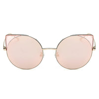 Cramilo Eyewear Sunglasses Dublin- Women Mirrored Lens Round Cat Eye Sunglasses