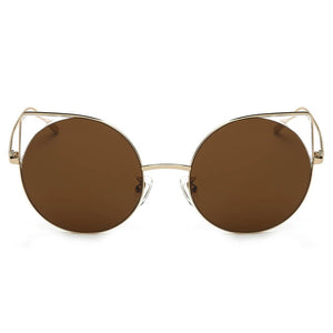 Cramilo Eyewear Sunglasses Dublin- Women Mirrored Lens Round Cat Eye Sunglasses