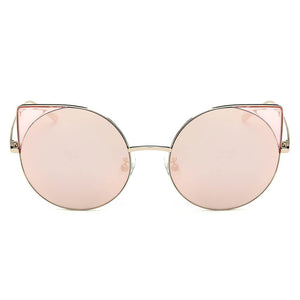 Cramilo Eyewear Sunglasses Dublin- Women Mirrored Lens Round Cat Eye Sunglasses