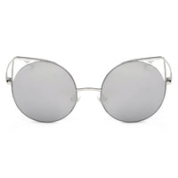 Cramilo Eyewear Sunglasses Dublin- Women Mirrored Lens Round Cat Eye Sunglasses