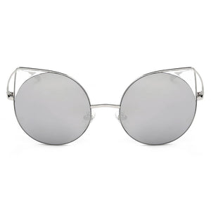 Cramilo Eyewear Sunglasses Dublin- Women Mirrored Lens Round Cat Eye Sunglasses