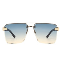 Cramilo Eyewear Sunglasses Elysian - Retro Square Rimless Brow-Bar Tinted Fashion Sunglasses