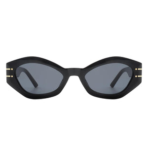 Cramilo Eyewear Sunglasses Elysiant - Geometric Oval Slim Fashion Round Cat Eye Sunglasses