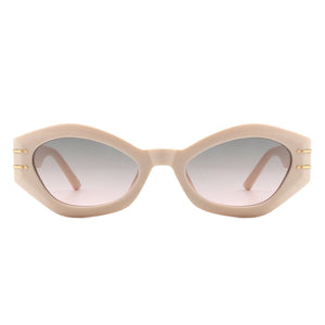 Cramilo Eyewear Sunglasses Elysiant - Geometric Oval Slim Fashion Round Cat Eye Sunglasses