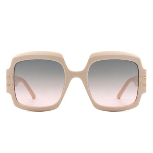 Cramilo Eyewear Sunglasses Emblazon - Women Oversize Flat Top Fashion Square Sunglasses