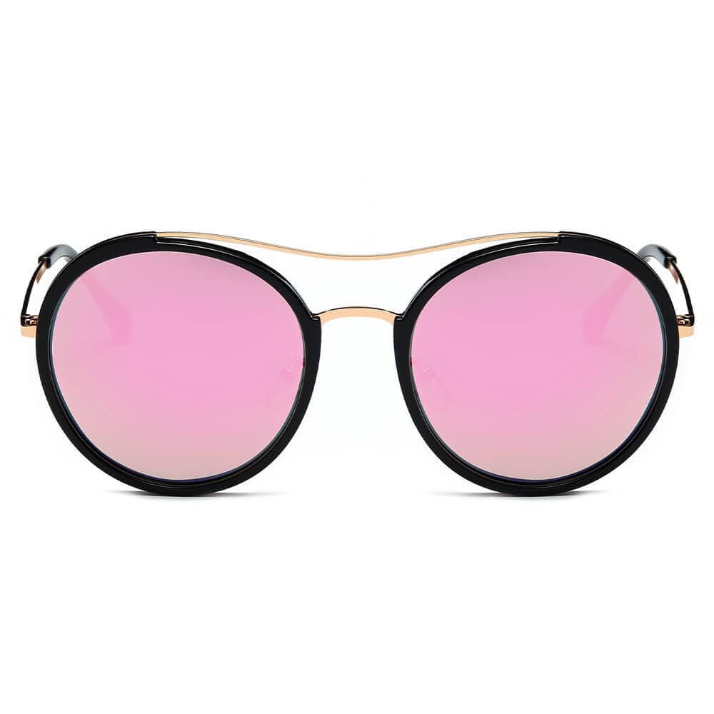 Cramilo Eyewear Sunglasses EMPORIA | Retro Polarized Lens Circle Round Sunglasses