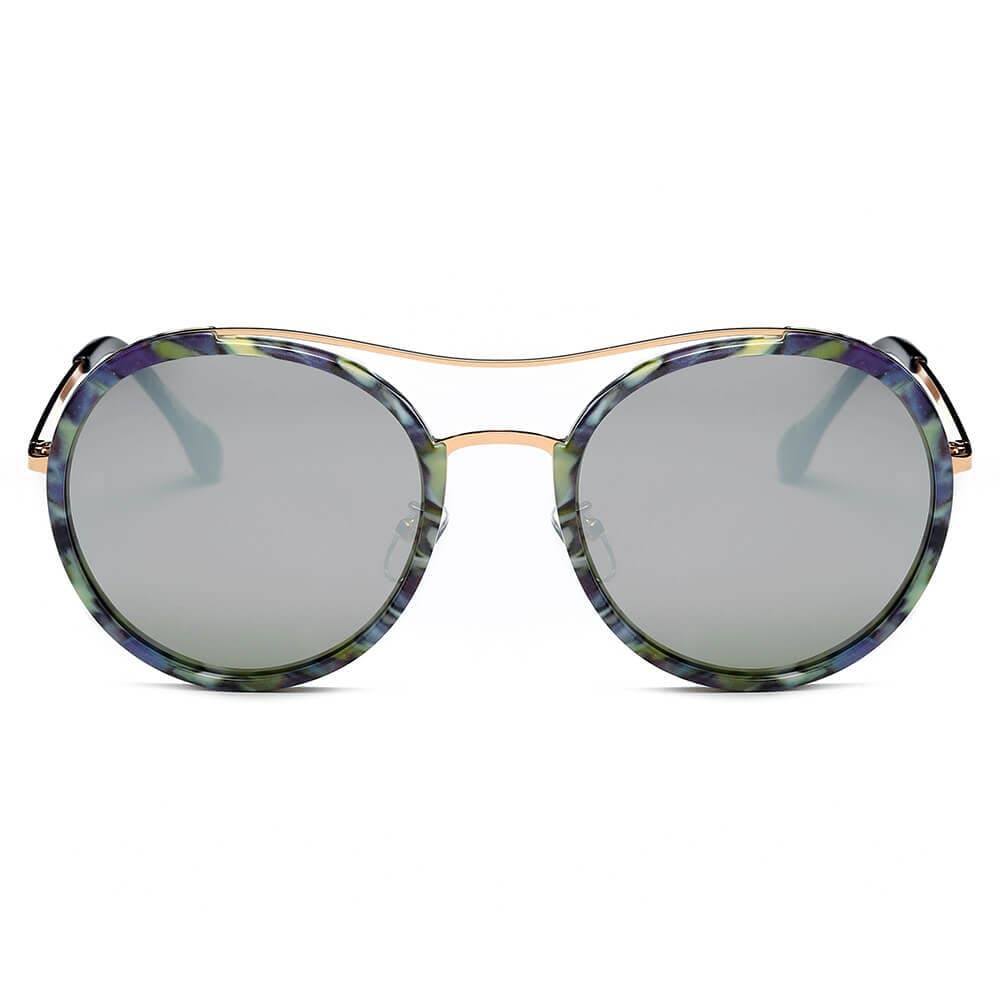 Cramilo Eyewear Sunglasses EMPORIA | Retro Polarized Lens Circle Round Sunglasses