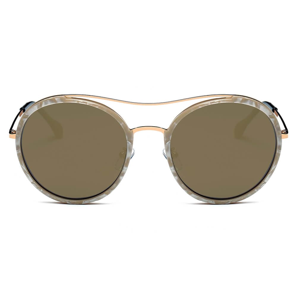 Cramilo Eyewear Sunglasses EMPORIA | Retro Polarized Lens Circle Round Sunglasses