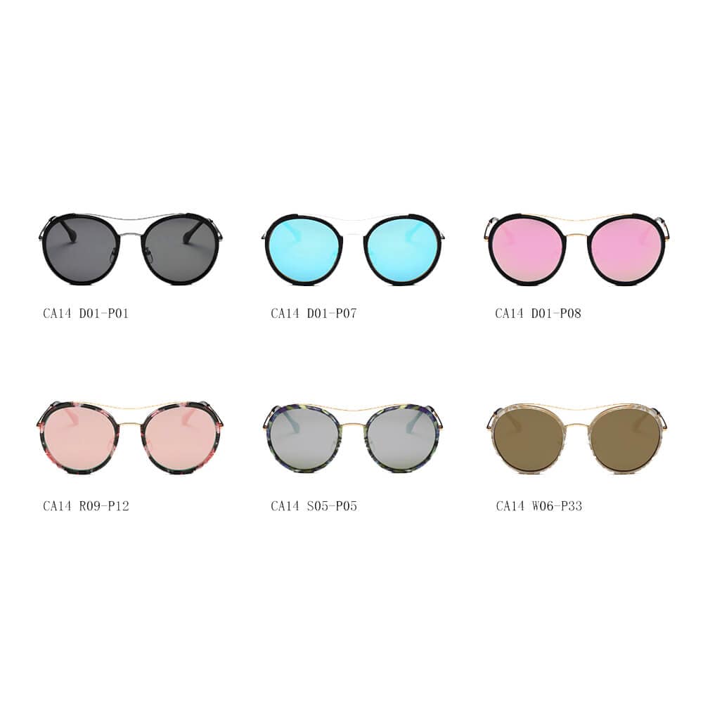 Cramilo Eyewear Sunglasses EMPORIA | Retro Polarized Lens Circle Round Sunglasses