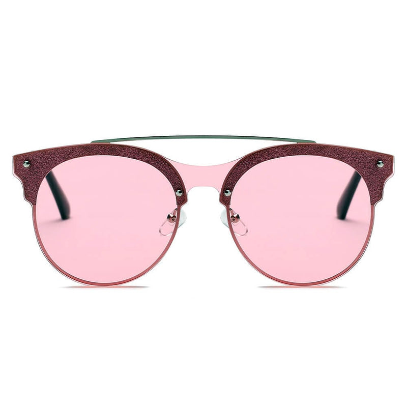 Cramilo Eyewear Sunglasses ENDICOTT | Round Circle Brow-Bar Tinted Lens Sunglasses