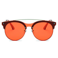 Cramilo Eyewear Sunglasses ENDICOTT | Round Circle Brow-Bar Tinted Lens Sunglasses