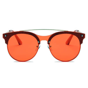 Cramilo Eyewear Sunglasses ENDICOTT | Round Circle Brow-Bar Tinted Lens Sunglasses