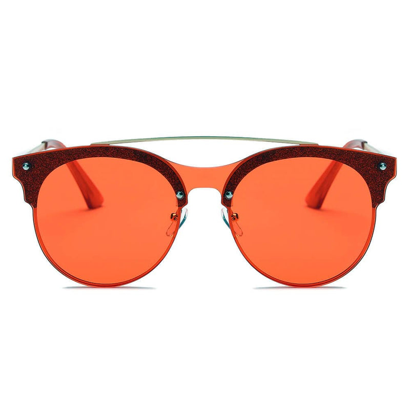 Cramilo Eyewear Sunglasses ENDICOTT | Round Circle Brow-Bar Tinted Lens Sunglasses