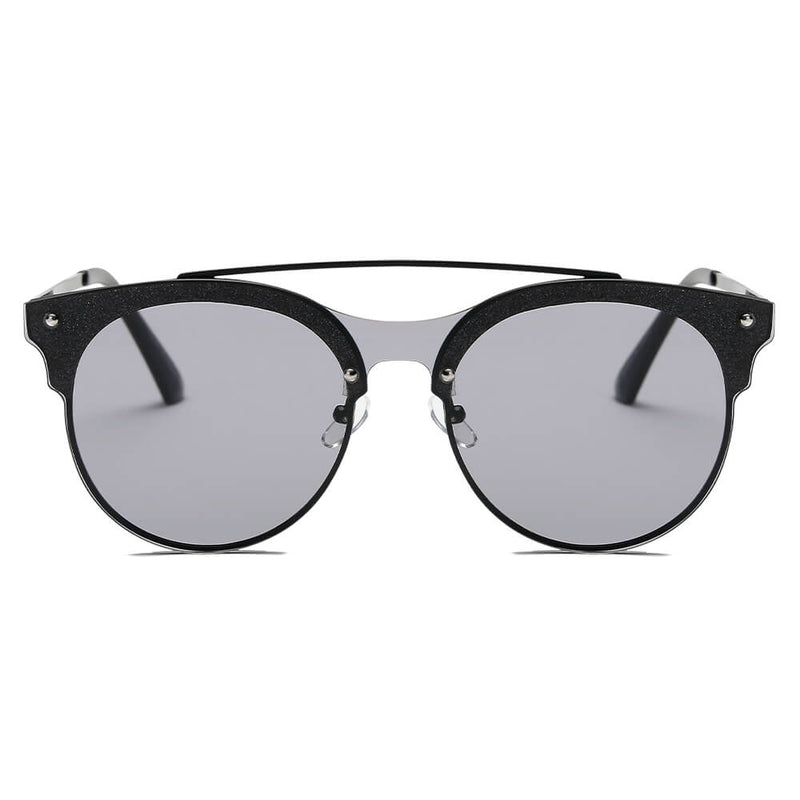 Cramilo Eyewear Sunglasses ENDICOTT | Round Circle Brow-Bar Tinted Lens Sunglasses