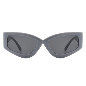 Cramilo Eyewear Sunglasses Eonix - Rectangle Geometric Tinted Chunky Square Sunglasses