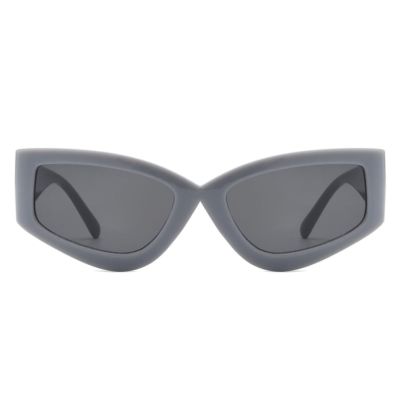 Cramilo Eyewear Sunglasses Eonix - Rectangle Geometric Tinted Chunky Square Sunglasses