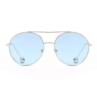 Cramilo Eyewear Sunglasses EUREKA | Unisex Round Tinted Lens Aviator Clear Glasses Balled Sunglasses