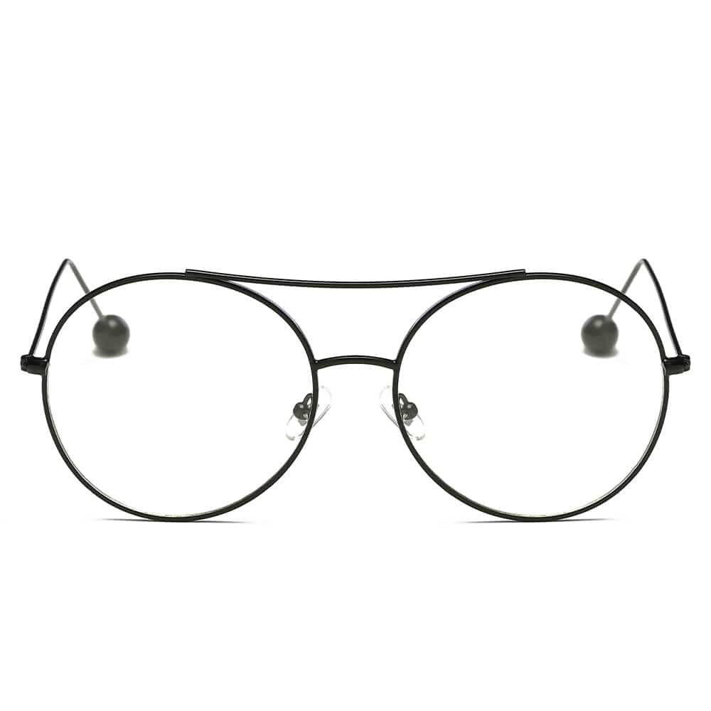 Cramilo Eyewear Sunglasses EUREKA | Unisex Round Tinted Lens Aviator Clear Glasses Balled Sunglasses