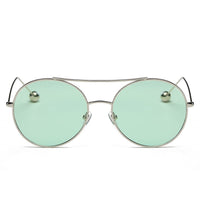 Cramilo Eyewear Sunglasses EUREKA | Unisex Round Tinted Lens Aviator Clear Glasses Balled Sunglasses