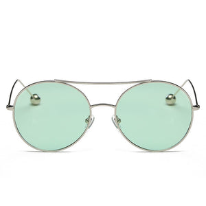 Cramilo Eyewear Sunglasses EUREKA | Unisex Round Tinted Lens Aviator Clear Glasses Balled Sunglasses