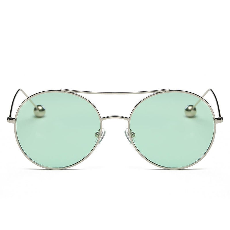 Cramilo Eyewear Sunglasses EUREKA | Unisex Round Tinted Lens Aviator Clear Glasses Balled Sunglasses