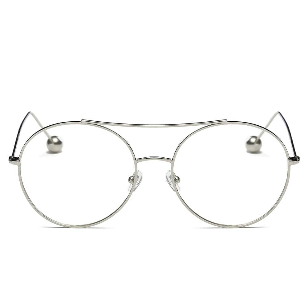 Cramilo Eyewear Sunglasses EUREKA | Unisex Round Tinted Lens Aviator Clear Glasses Balled Sunglasses