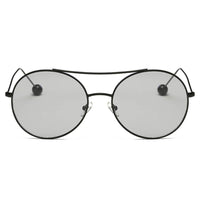 Cramilo Eyewear Sunglasses EUREKA | Unisex Round Tinted Lens Aviator Clear Glasses Balled Sunglasses