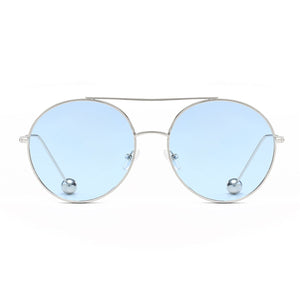 Cramilo Eyewear Sunglasses EUREKA | Unisex Round Tinted Lens Aviator Clear Glasses Balled Sunglasses