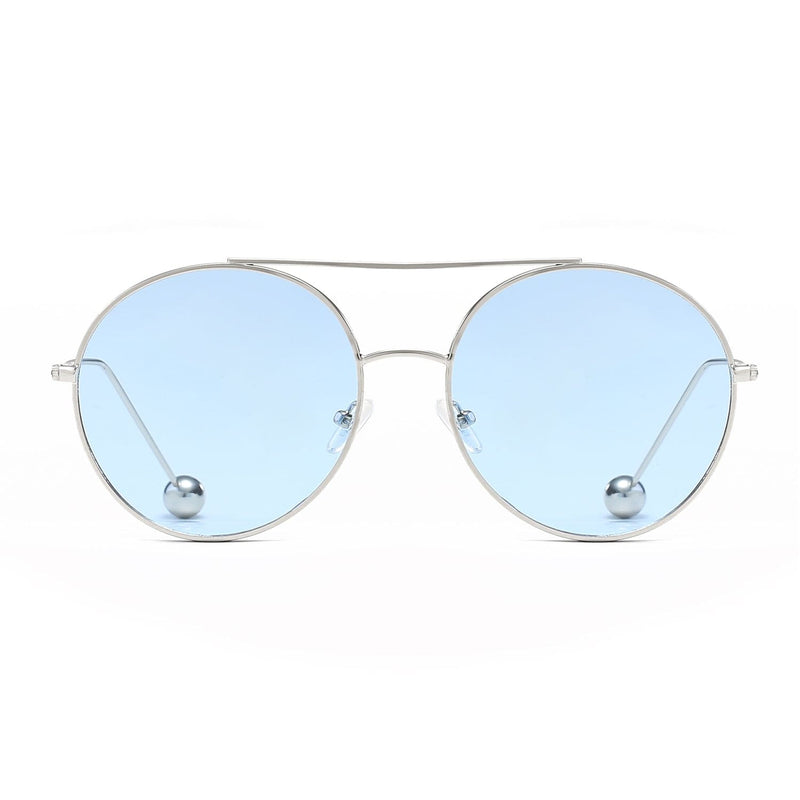 Cramilo Eyewear Sunglasses EUREKA | Unisex Round Tinted Lens Aviator Clear Glasses Balled Sunglasses