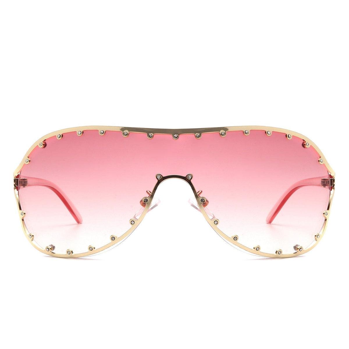 Cramilo Eyewear Sunglasses Evanesce - Oversize Rhinestone Design Fashion Women Aviator Sunglasses