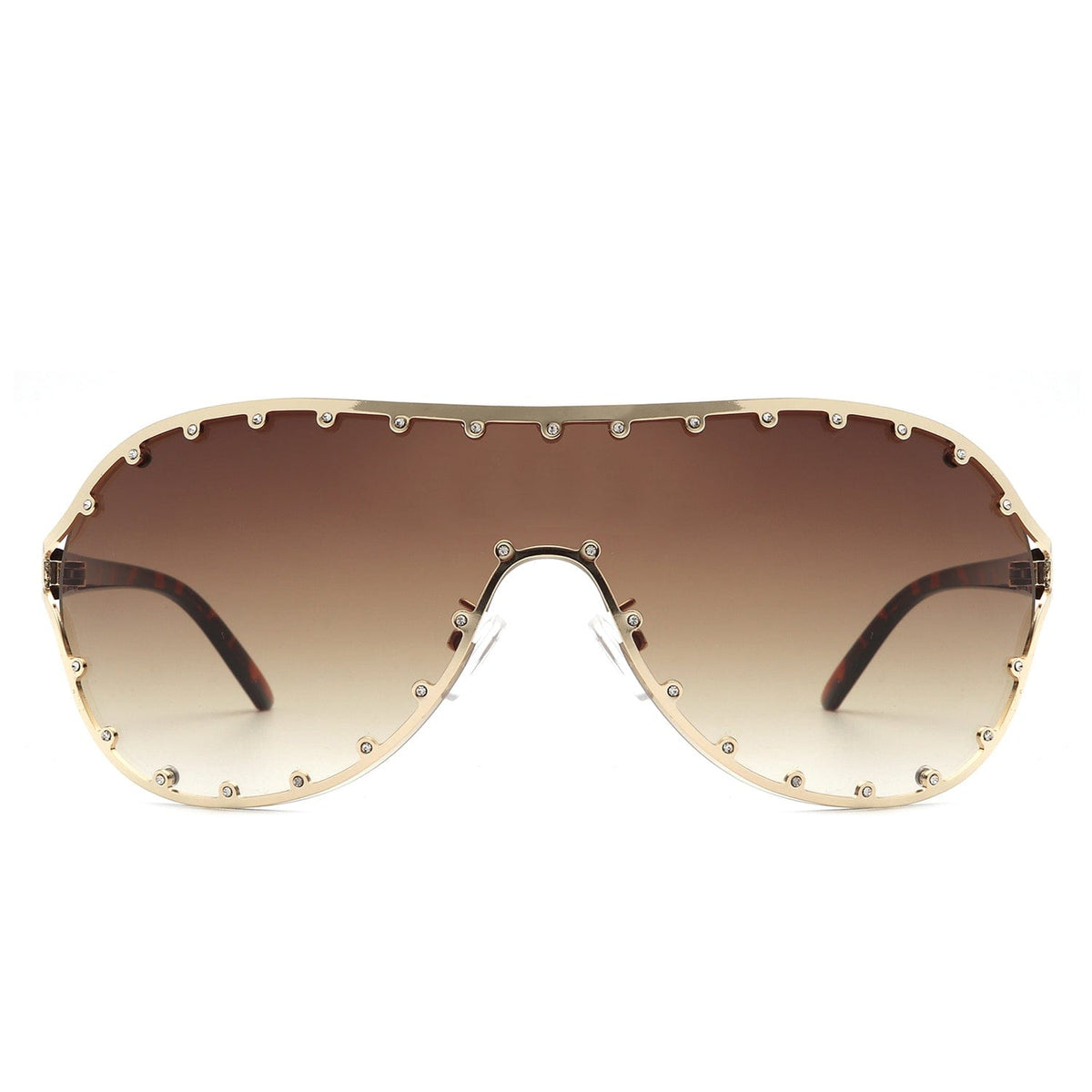 Cramilo Eyewear Sunglasses Evanesce - Oversize Rhinestone Design Fashion Women Aviator Sunglasses