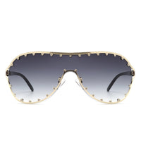 Cramilo Eyewear Sunglasses Evanesce - Oversize Rhinestone Design Fashion Women Aviator Sunglasses