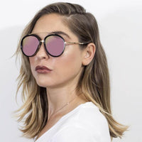 Cramilo Eyewear Sunglasses FARMINDALE | Polarized Circle Round Brow-Bar Fashion Sunglasses