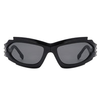 Cramilo Eyewear Sunglasses Fliyque - Geometric Rectangle Futuristic Wrap Around Sunglasses