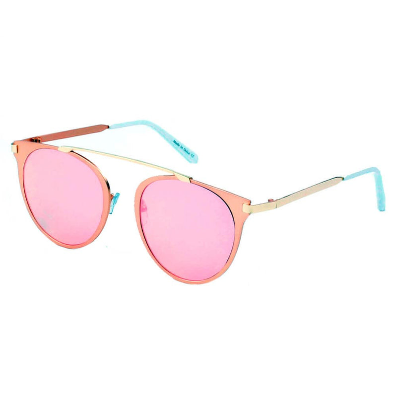 Cramilo Eyewear Sunglasses FRISCO | Modern Horn Rimmed Metal Frame Round Sunglasses