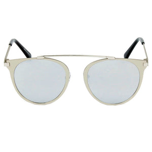 Cramilo Eyewear Sunglasses FRISCO | Modern Horn Rimmed Metal Frame Round Sunglasses