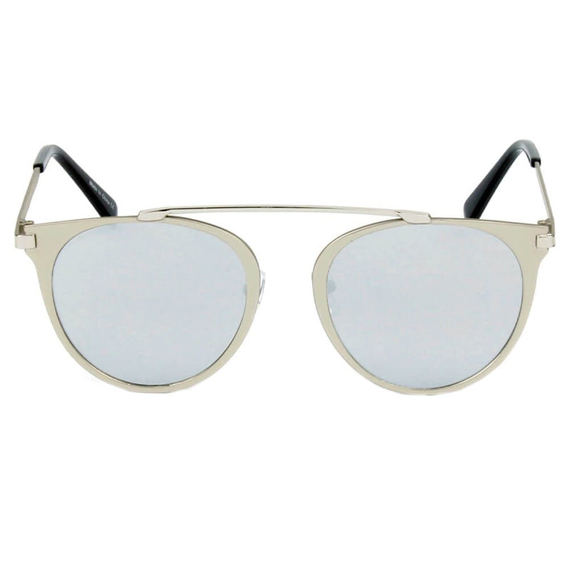 Cramilo Eyewear Sunglasses FRISCO | Modern Horn Rimmed Metal Frame Round Sunglasses