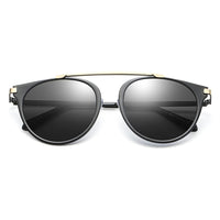 Cramilo Eyewear Sunglasses FRISCO | Modern Horn Rimmed Metal Frame Round Sunglasses